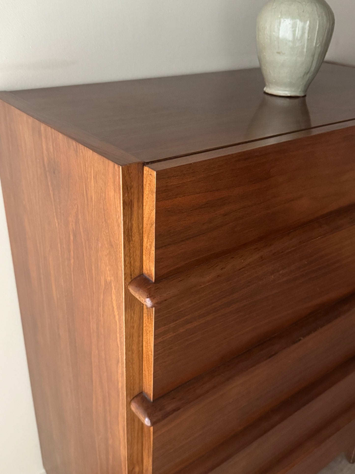 Walnut tallboy dresser
