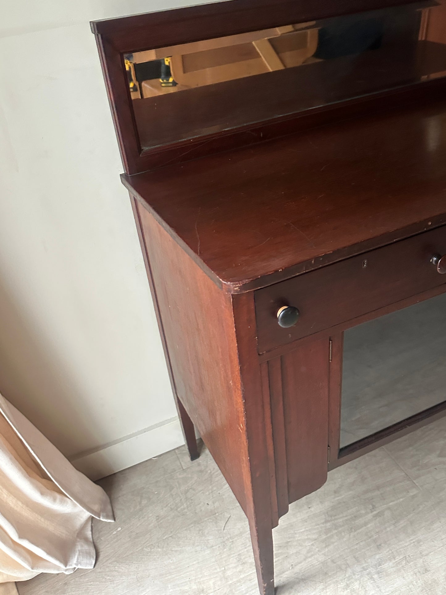 Mahogany server with mirror