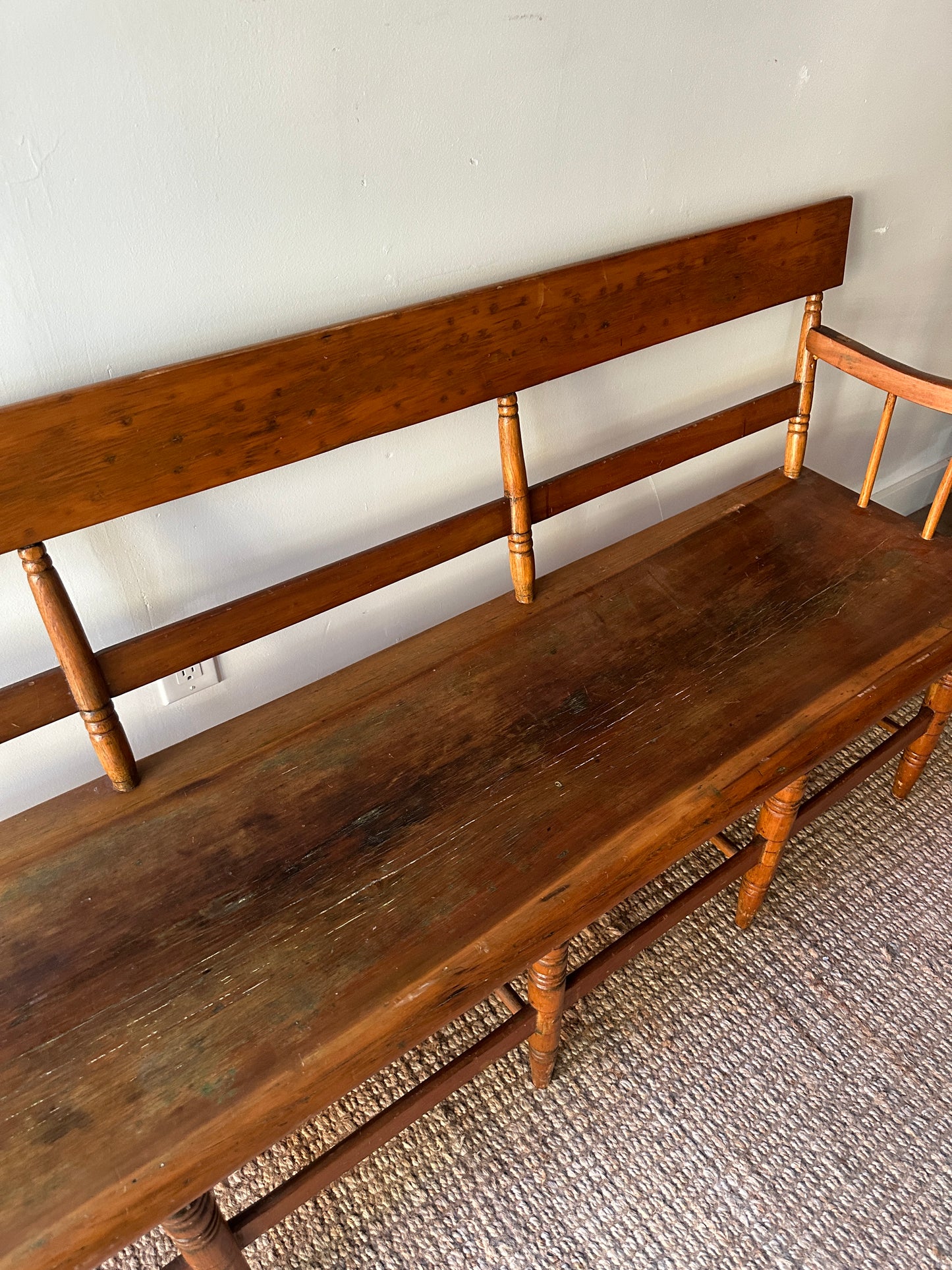 Deacon’s bench with slab seat