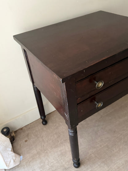Pennsylvania Sheraton stained pine side table