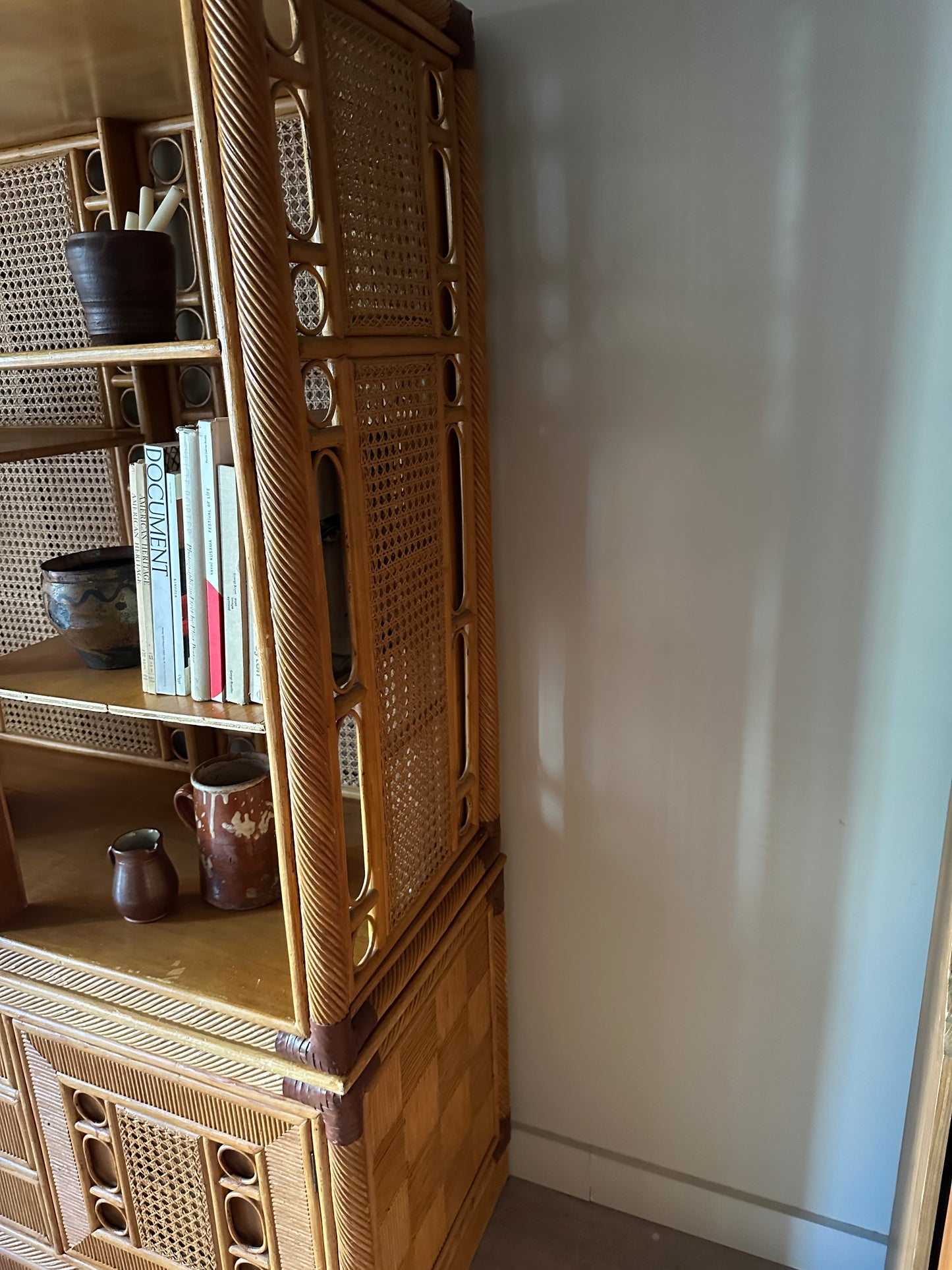 Rattan etagere