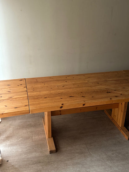 Thorso style Danish pine dining table with extensions
