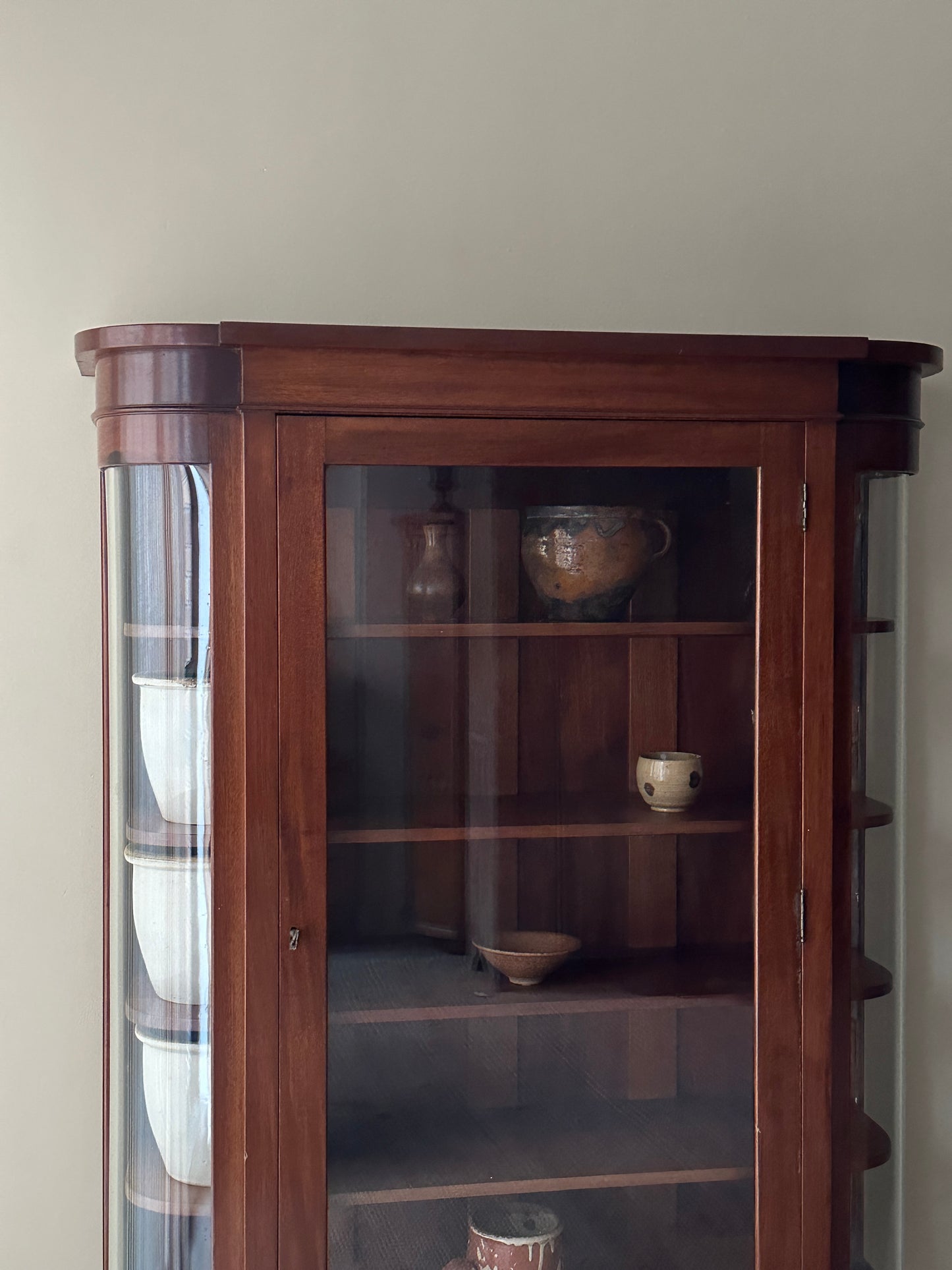 Walnut curio cabinet