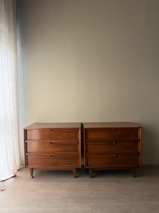 Walnut 3 drawer dressers (right)