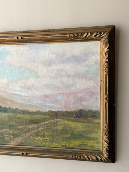 Wildflower landscape. Signed.