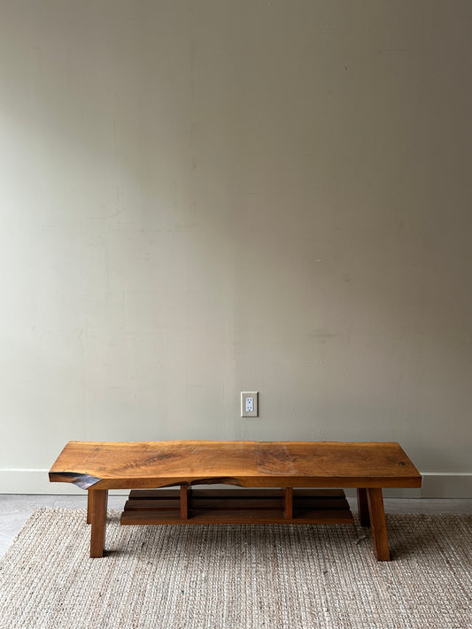 Walnut live edge bench
