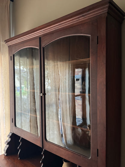 Victorian walnut two piece desk