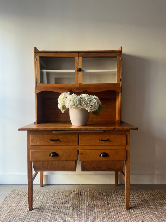 Golden oak bakers hutch