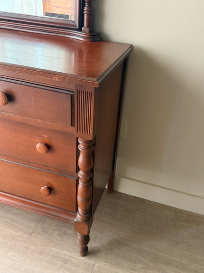Cherry dresser with mirror