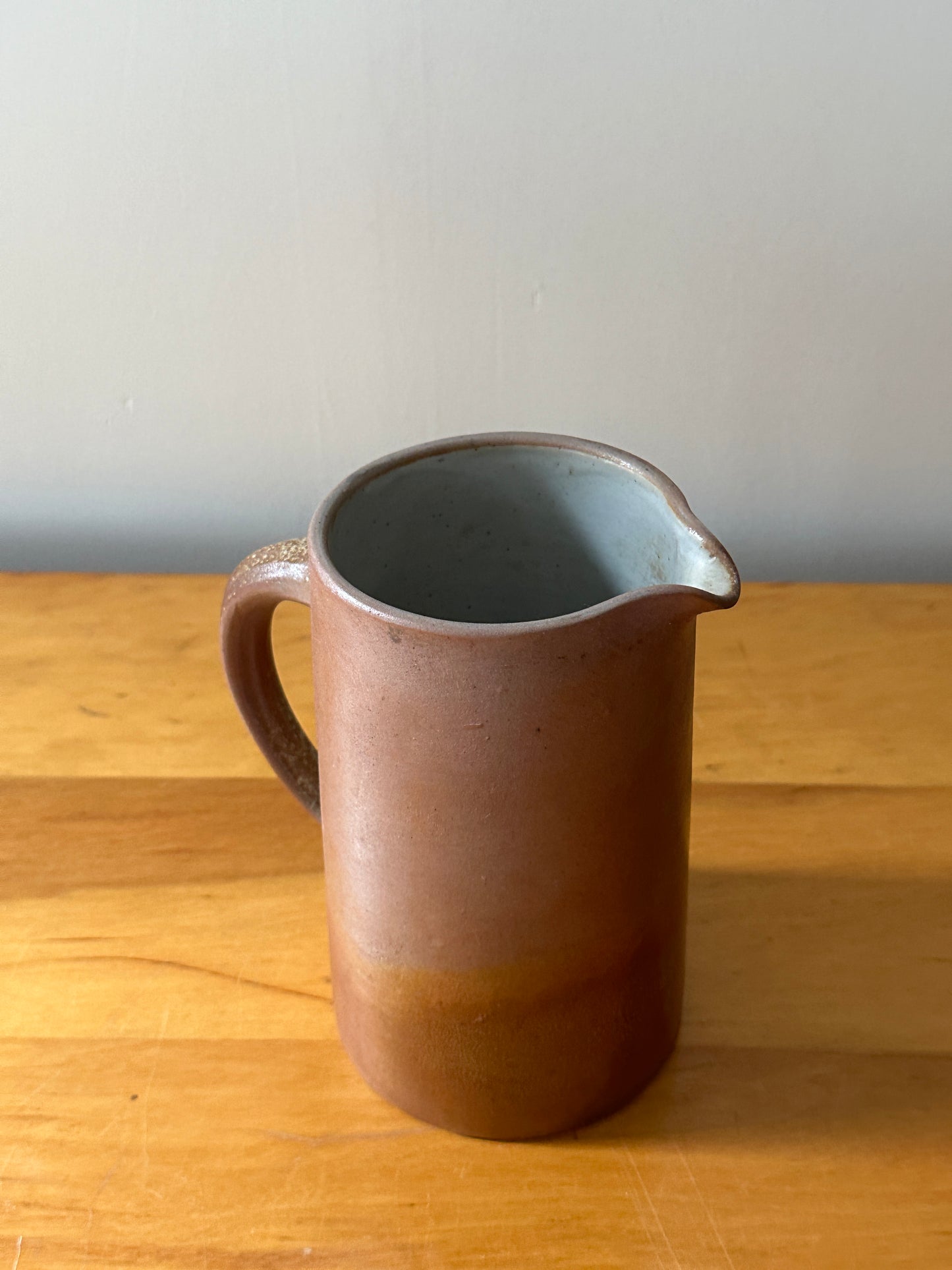 Brown stoneware pitcher