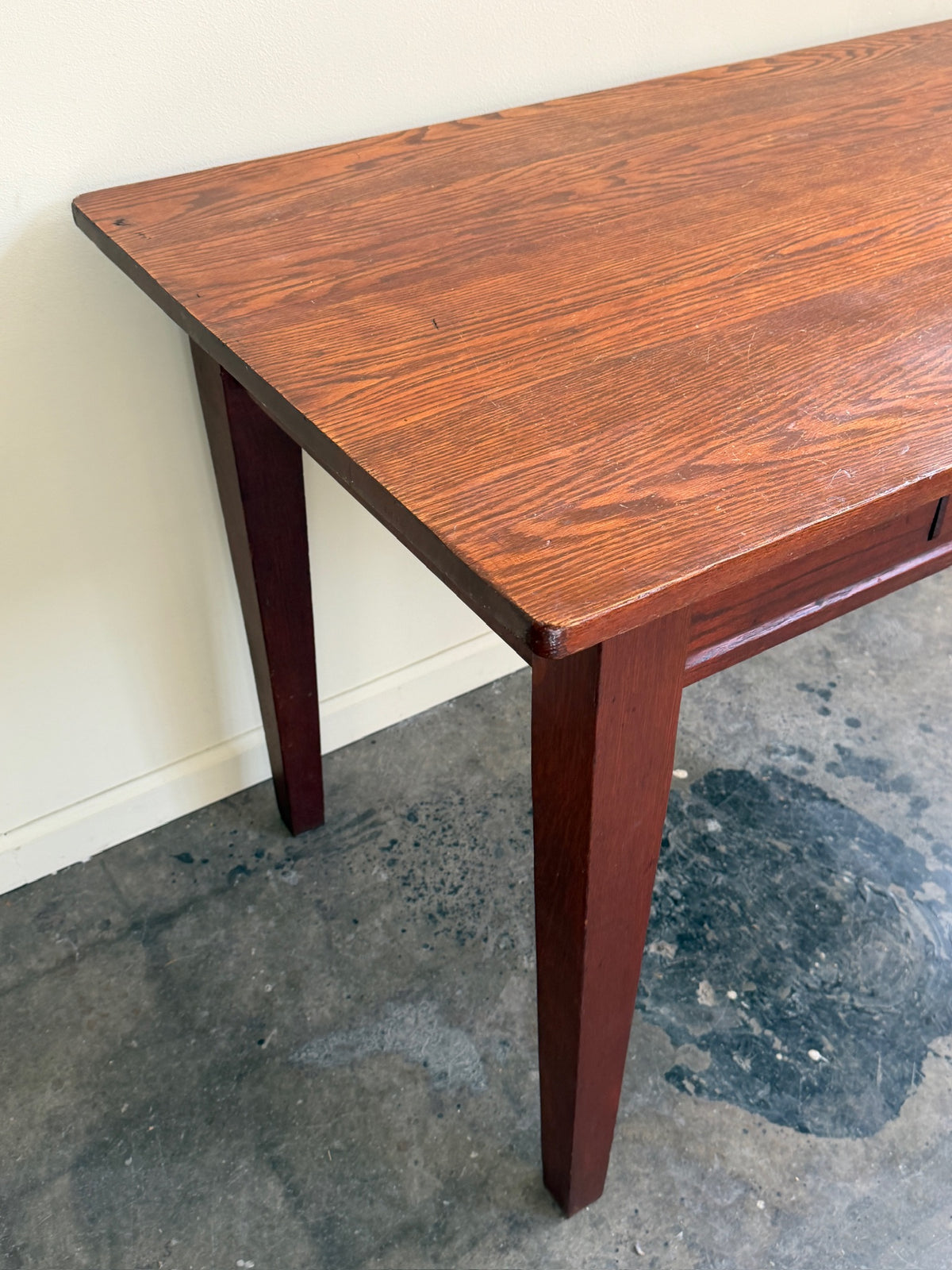 Golden oak library table