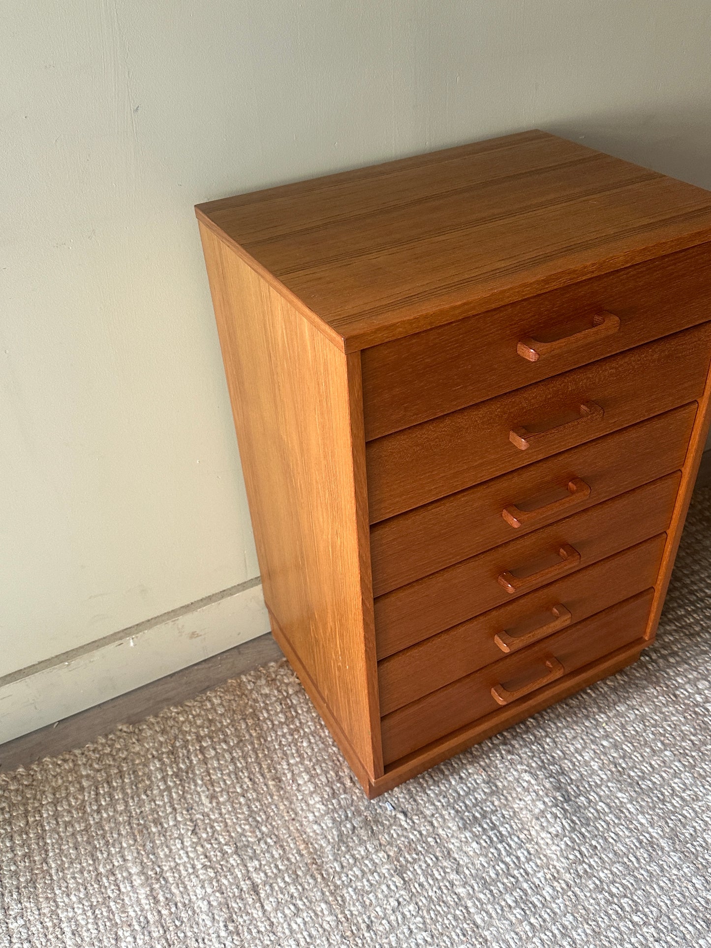 Teak lingerie chest of drawers