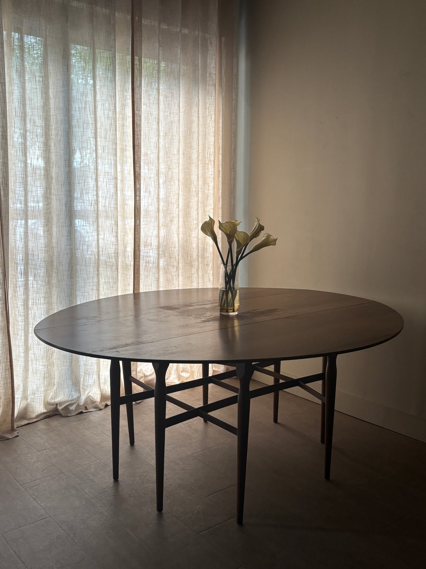 Walnut drop leaf dining table