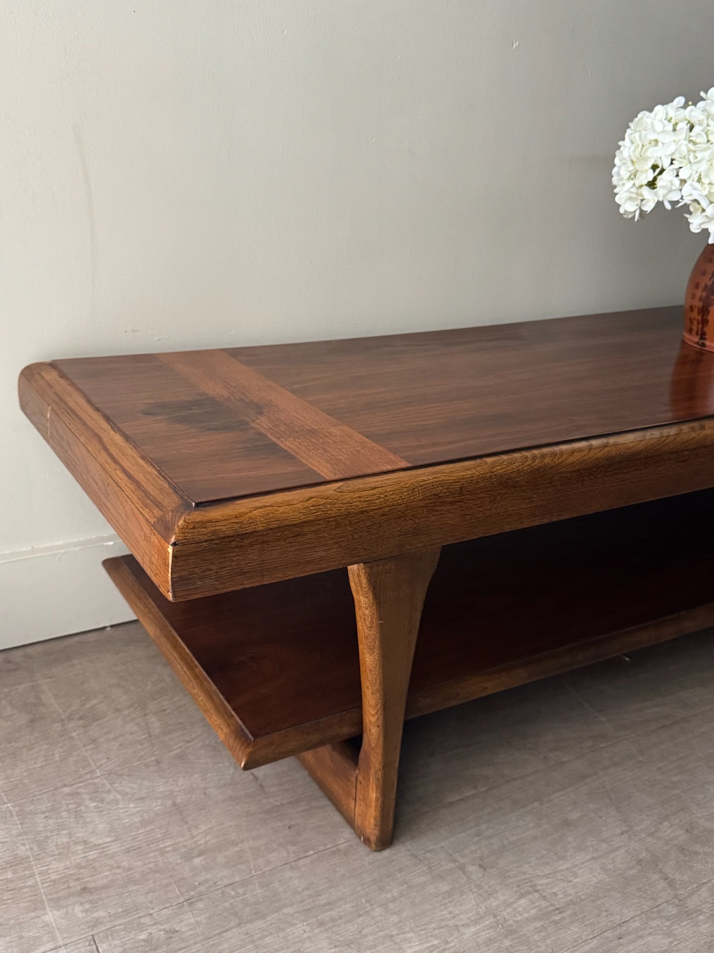 Lane walnut coffee table