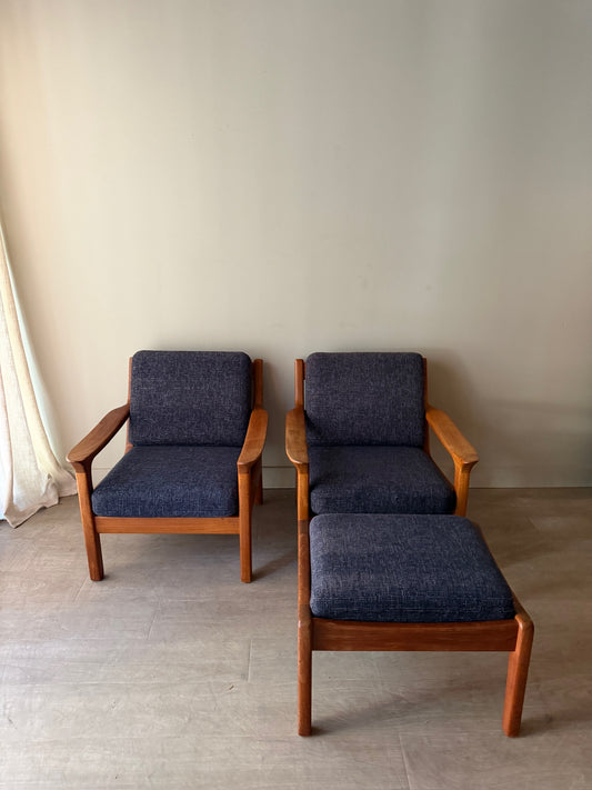 Danish teak armchair without ottoman (left)