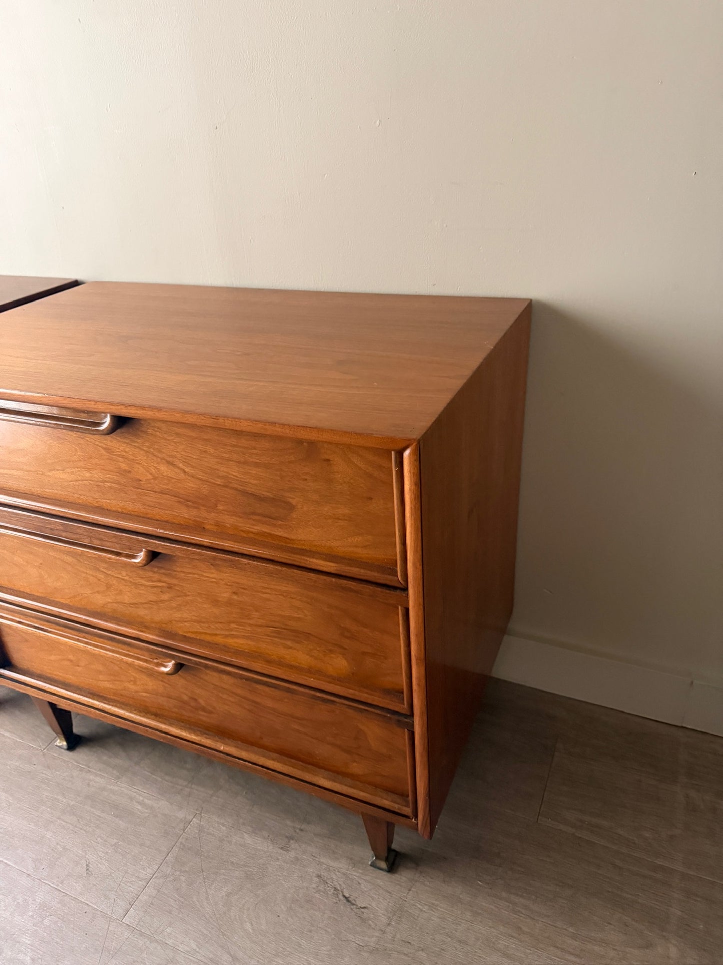 Walnut 3 drawer dressers (left)