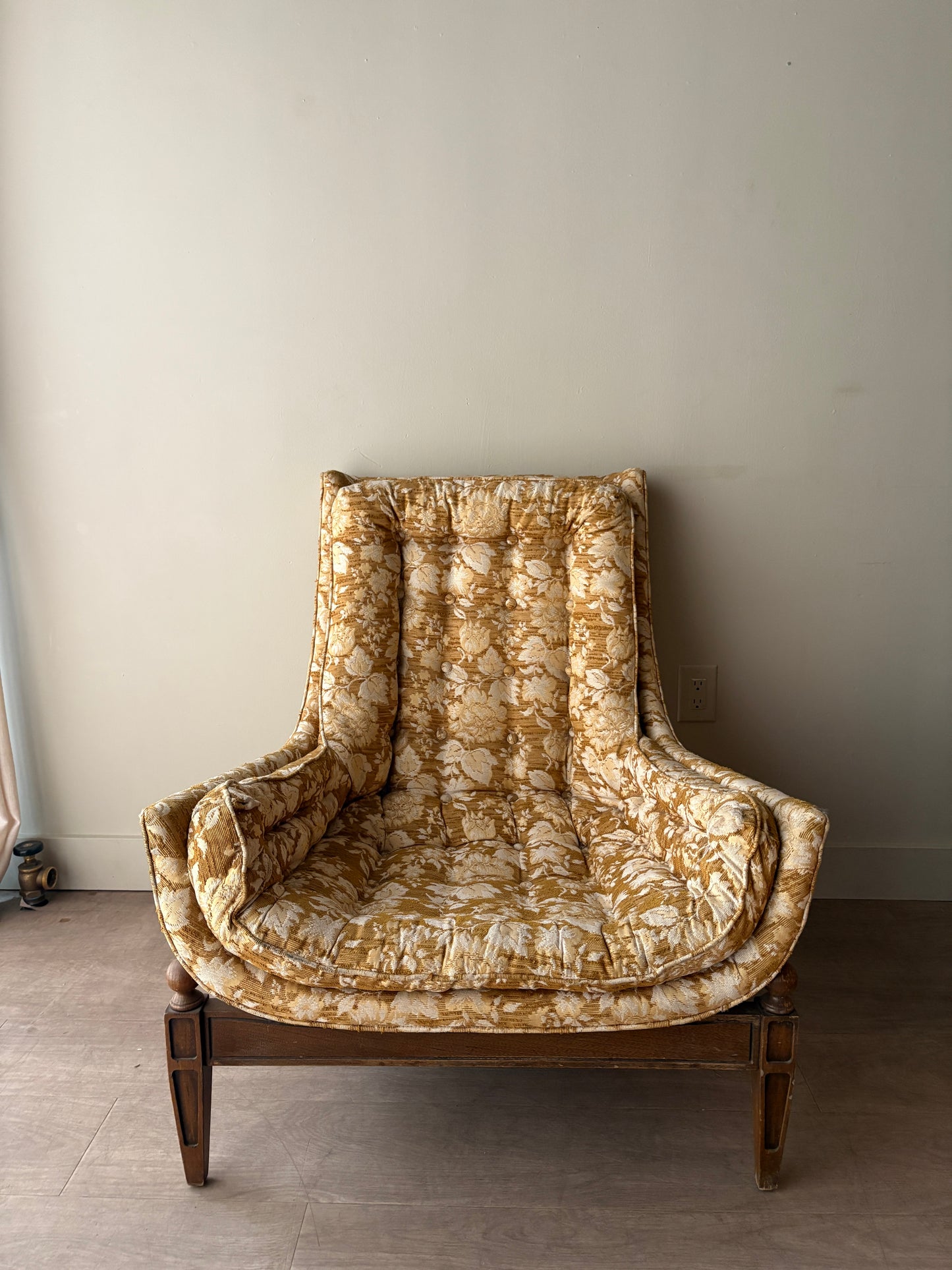 Floral upholstered directoire lounge chair