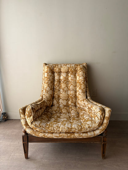 Floral upholstered directoire lounge chair