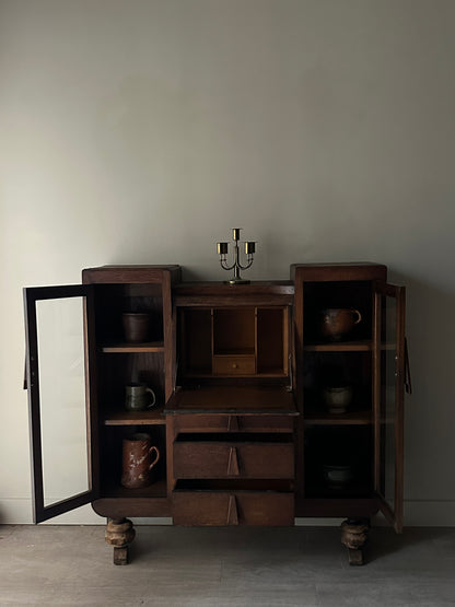 English Oak deco display case