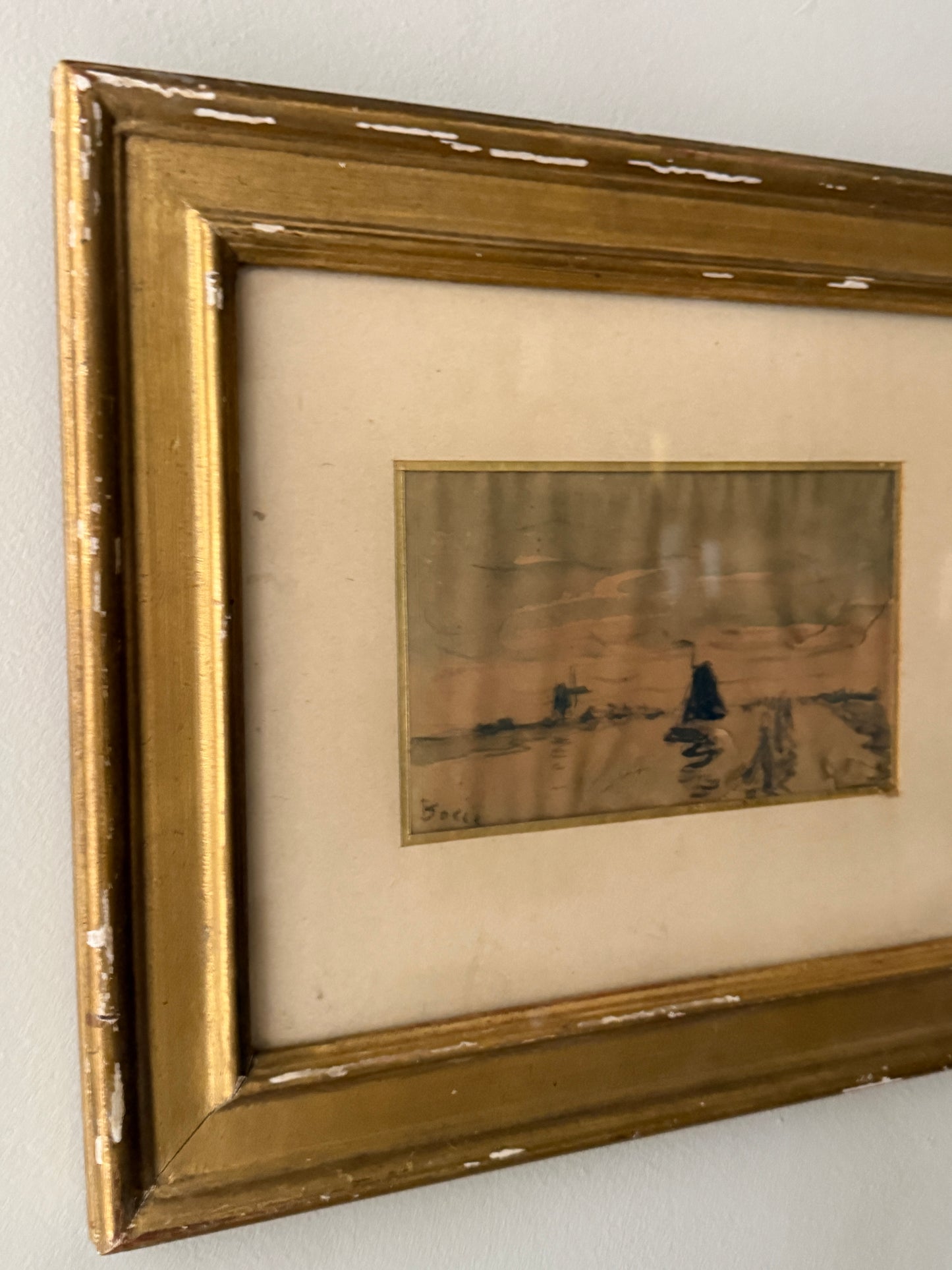 Frank Myers Boggs watercolor painting. Signed.