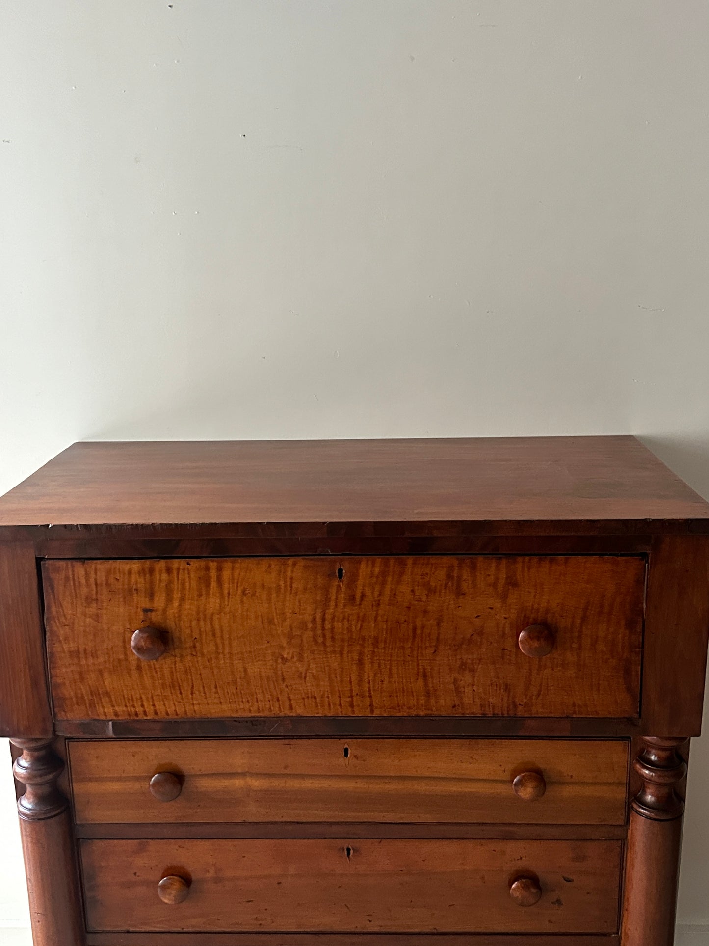 Tiger maple empire dresser