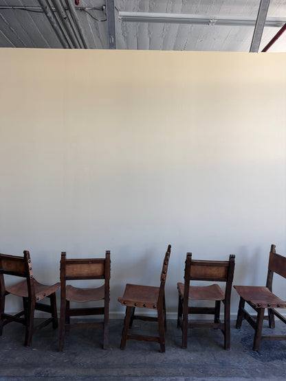 Navarro Argudo Oak and Leather dining chairs (sold individually)