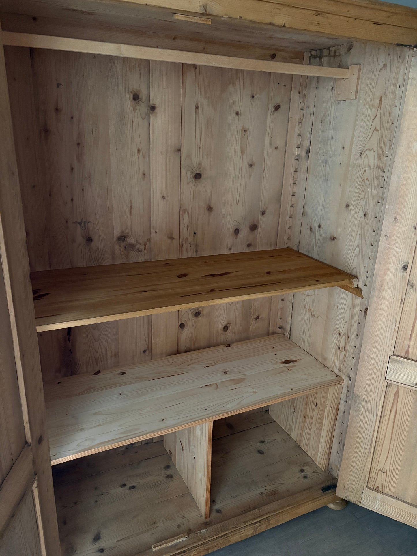 Gustavian waxed pine armoire
