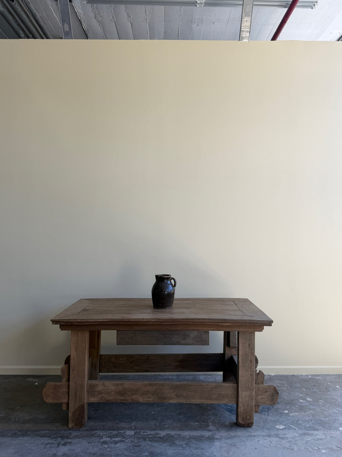 French oak dining table with extensions