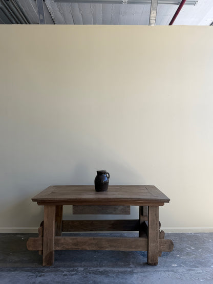French oak dining table with extensions