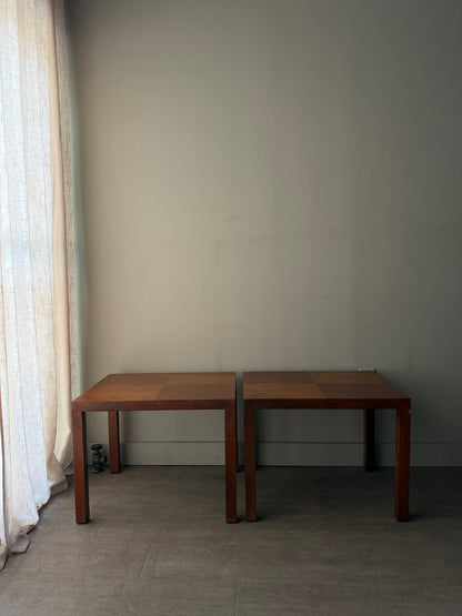 Lane walnut side tables. Sold individually.