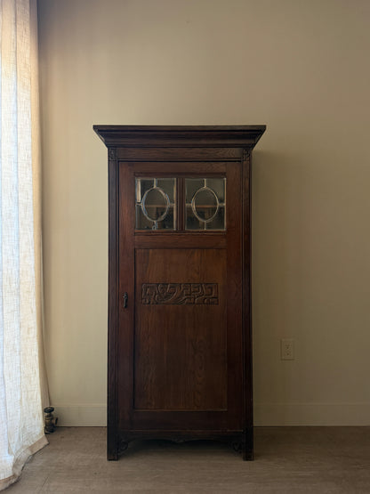 Art Nouveau oak cabinet