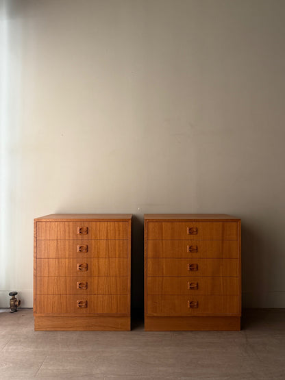 Small Danish teak dressers. Sold individually.