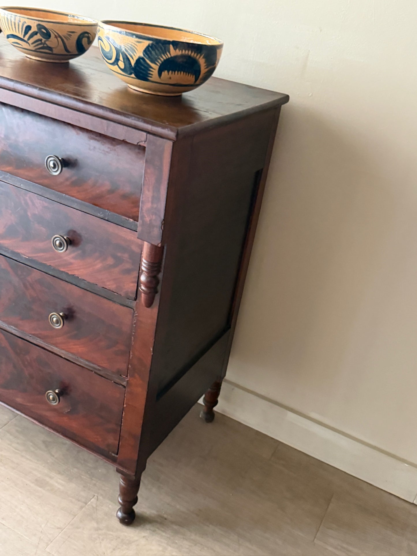 Burl mahogany dresser