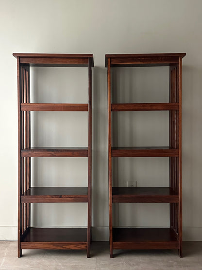 2 Mission Oak Shelves. Sold individually.