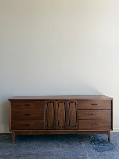 Walnut 9 drawer dresser