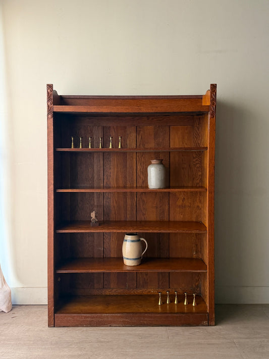 Golden oak bookcase