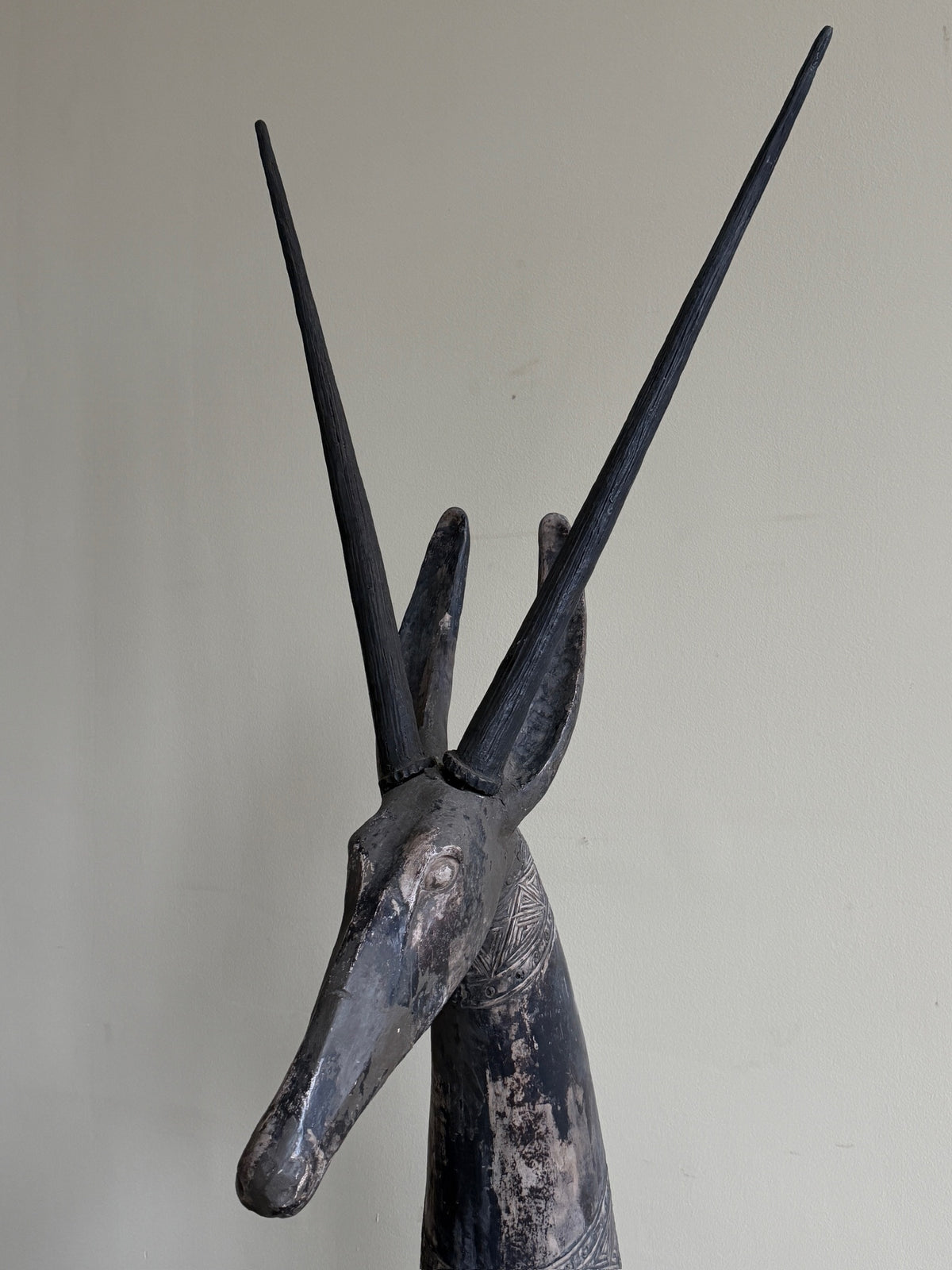 Cast ceramic oryx sculpture by Austin Brod