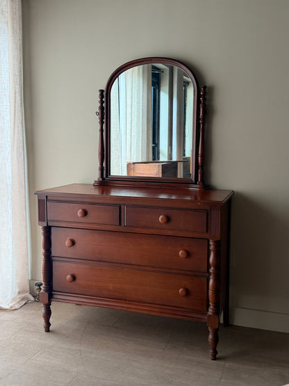Cherry dresser with mirror