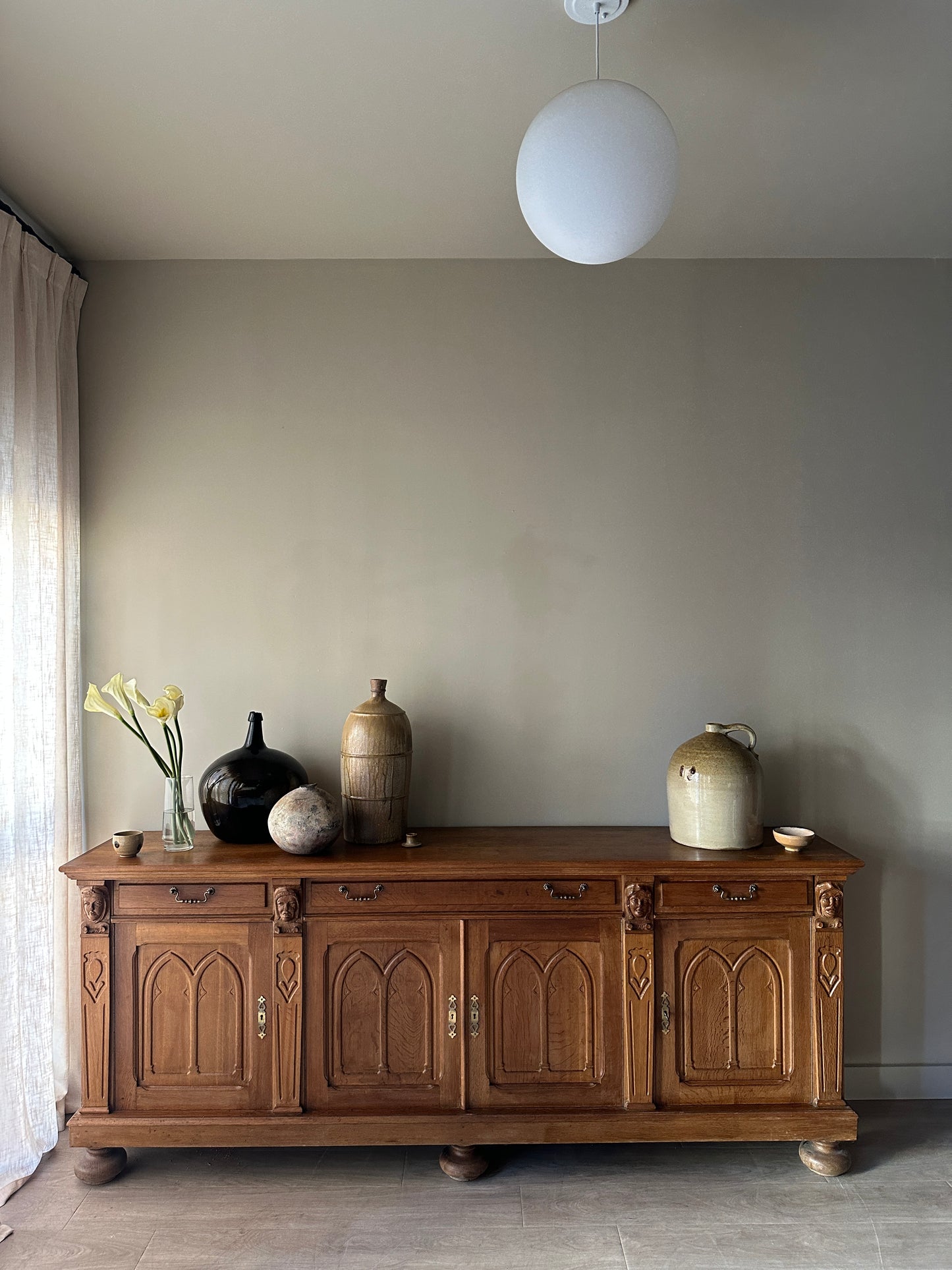 French carved oak sideboard