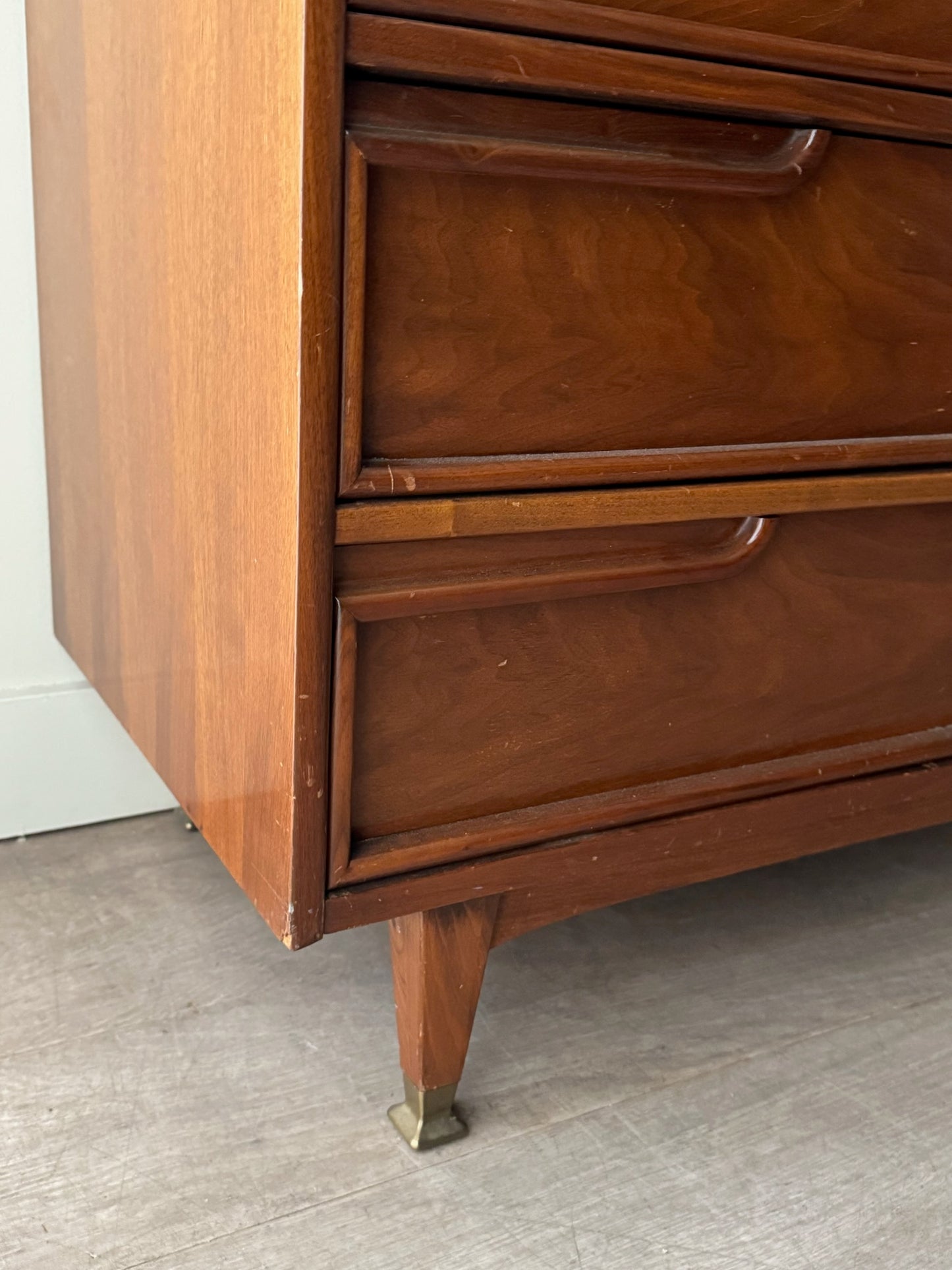 Walnut tallboy dresser