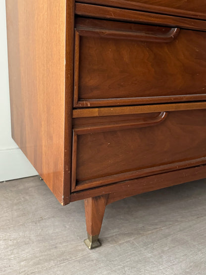 Walnut tallboy dresser