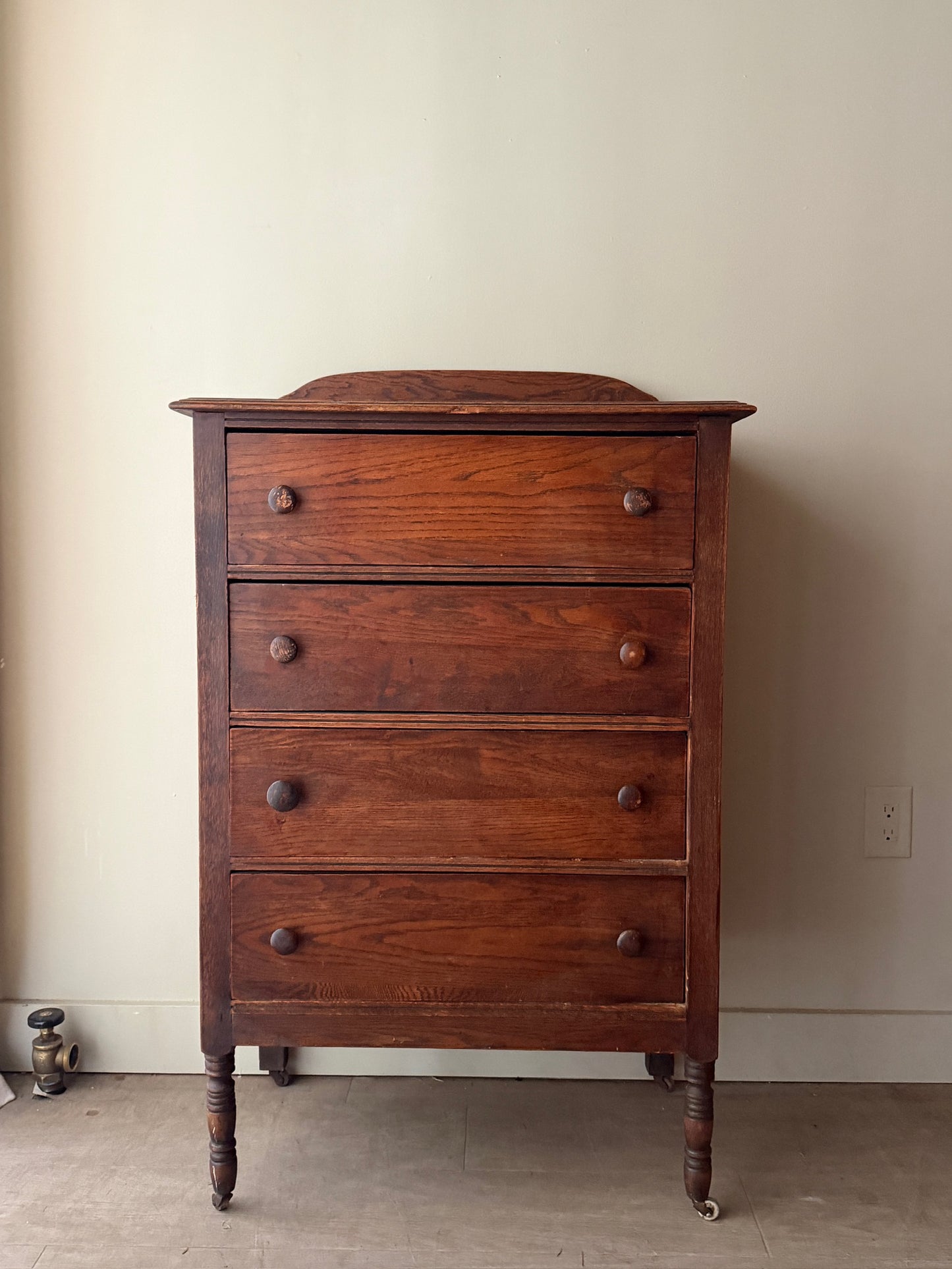 Golden oak tallboy dresser