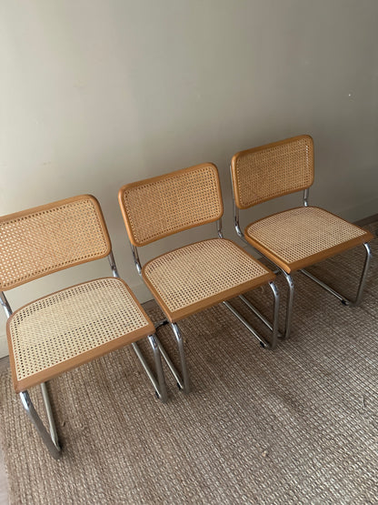 Three cesca chairs. Sold individually.