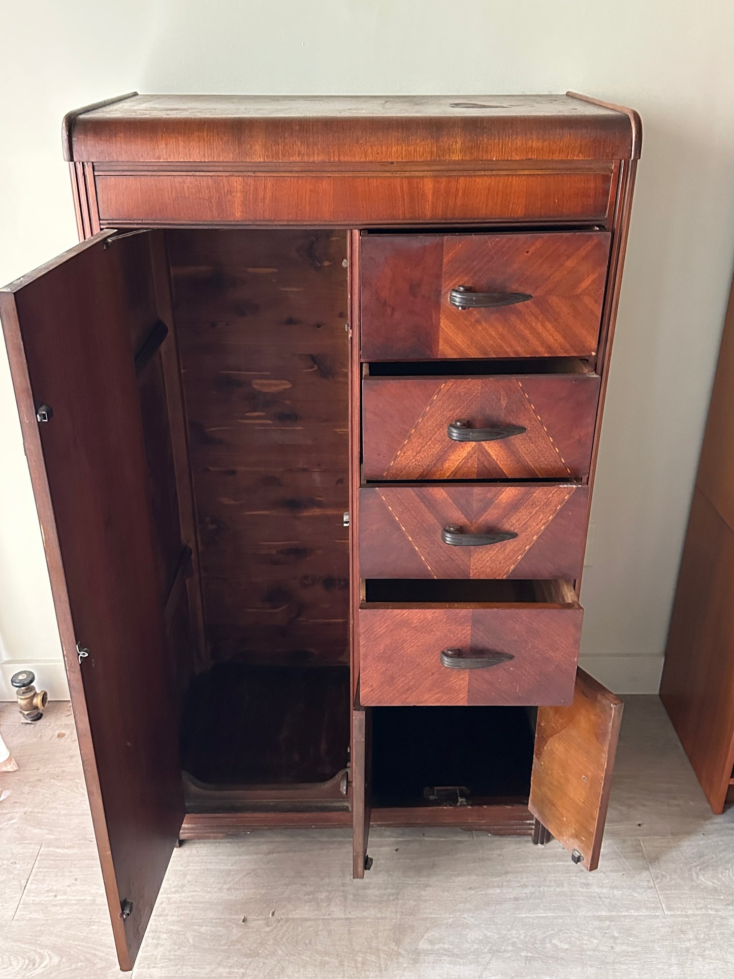 Art deco walnut side by side