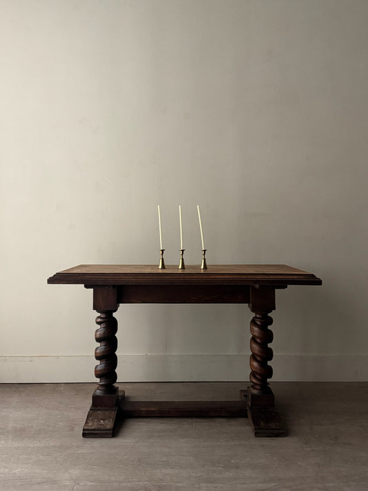 French inlaid oak side table