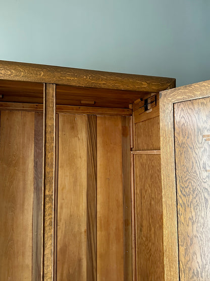 Tiger oak knockdown armoire