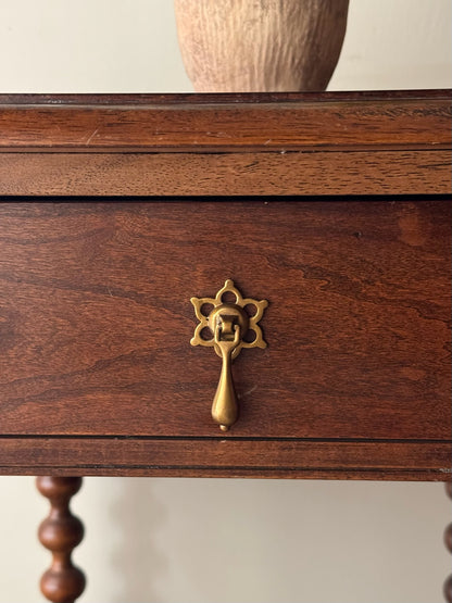 Bernhardt walnut drop leaf side table