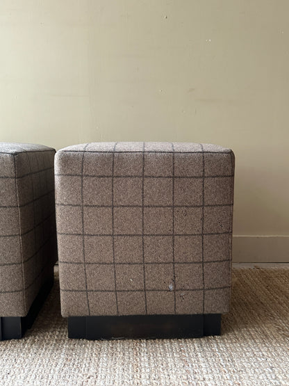 Wool ottomans. Holes in fabric on two sides.