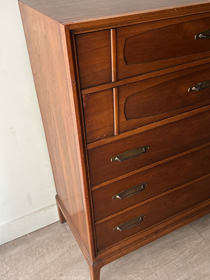 Walnut tallboy dresser