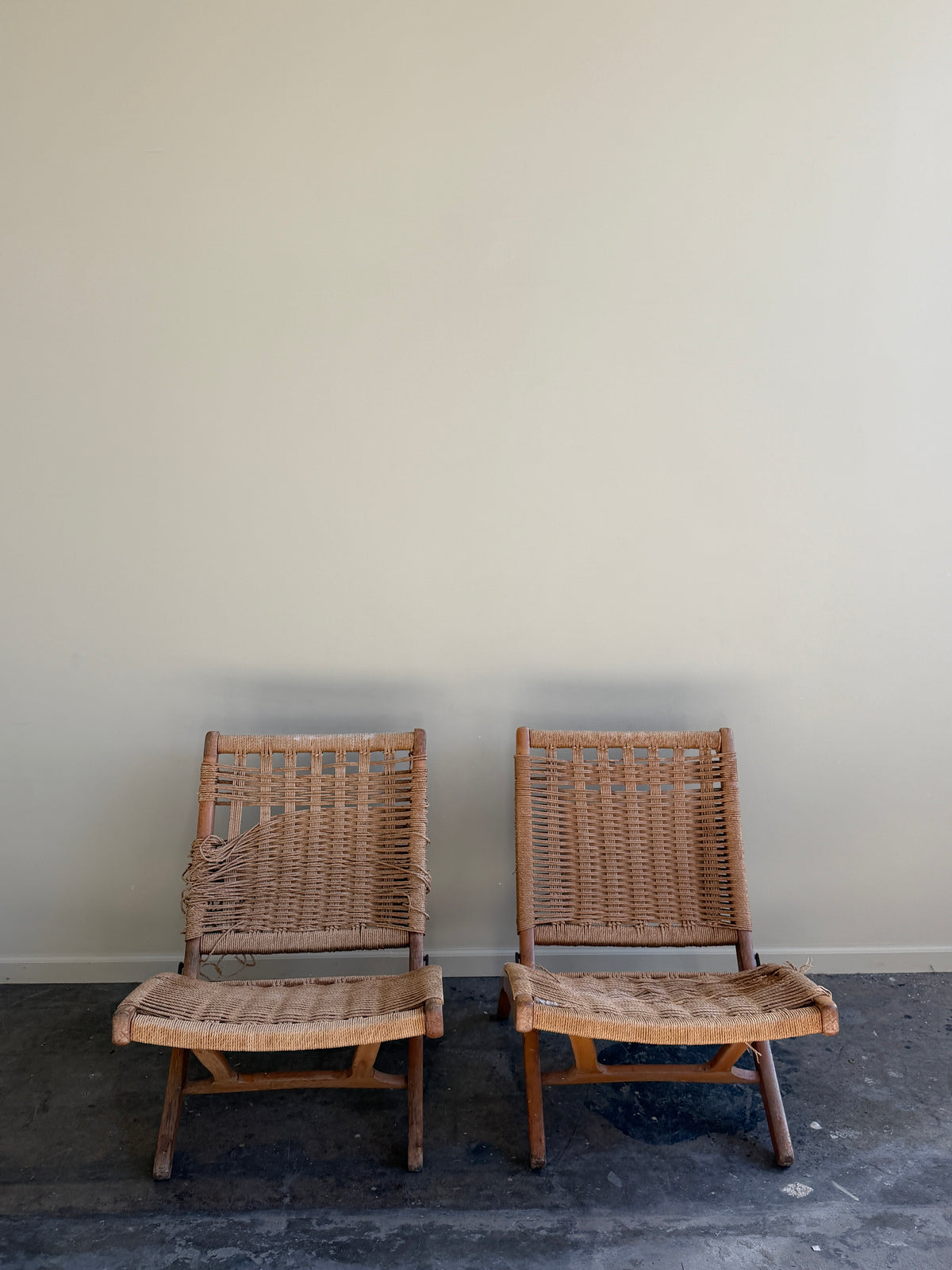 Woven rope chairs - as is. Sold individually.